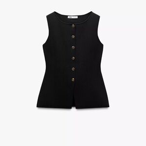 Zara Black Sleeveless Vest